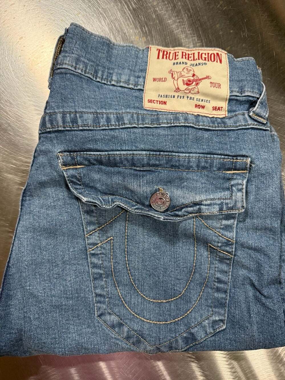 True Religion Ricky Relaxed Straight Denim Shorts Size 34